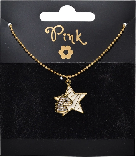 Επιχρυσωμένο κολιέ με κρεμαστό αστέρι και μονόκερο
