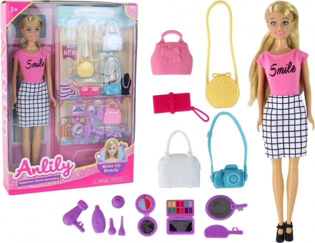 Κούκλα ANLILY – σετ styling με τσάντες και αξεσουάρ