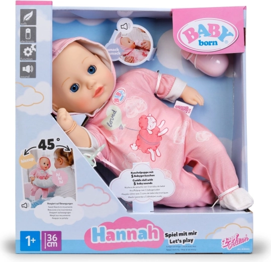 BABY born Hannah – έλα να παίξουμε, κούκλα 36 cm με μπιμπερό και πιπίλα