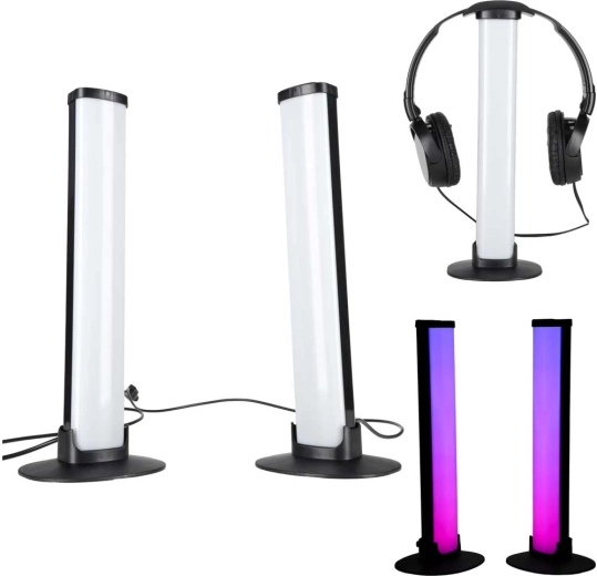 Gaming επιτραπέζιοι φωτεινοί στύλοι LED RGB με τηλεχειρισμό (2 τεμ.)