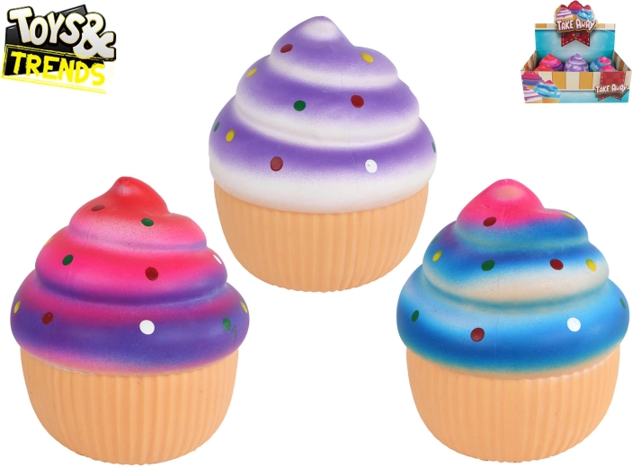 Toys&Trends Mega Squeeze Cupcake – αντιστρες παιχνίδι για ζούληγμα και τέντωμα 13 cm (6 τεμ., μίξη χρωμάτων)