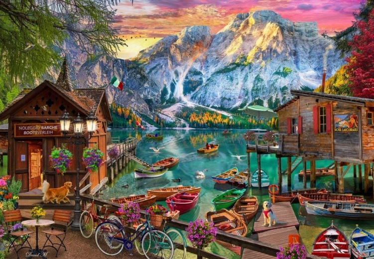 Παζλ Λίμνη Braies, Ιταλία 1000 κομμάτια
