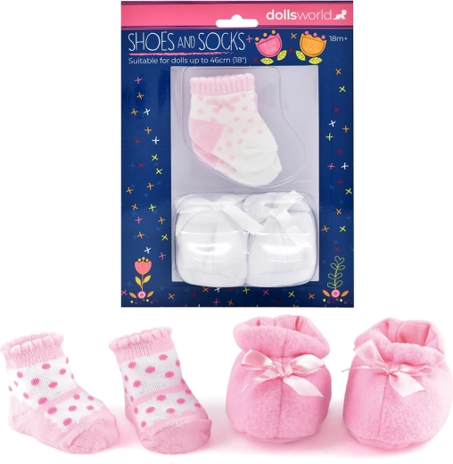 Dolls World μποτάκια και κάλτσες για κούκλες 46 cm, 2 είδη