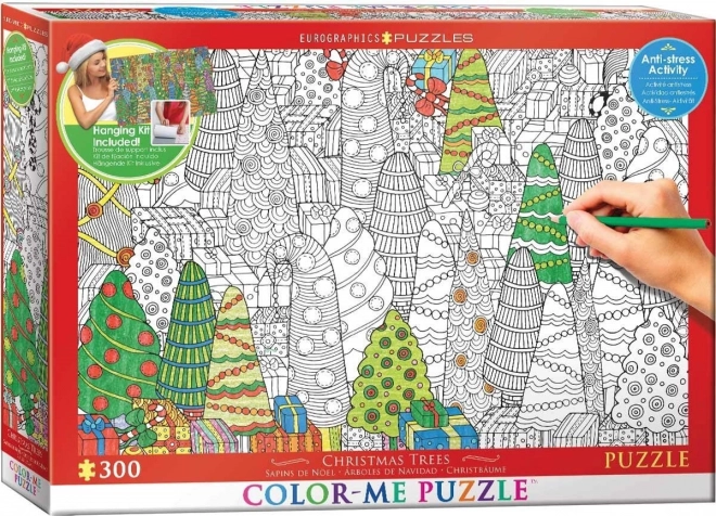 Eurographics Color Me Puzzle Χριστουγεννιάτικα δεντράκια 300 κομμάτια με σετ για κρέμασμα
