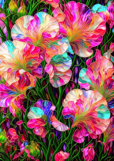 ENJOY παζλ βιτρό με άνθη μπιζελιού (sweet pea), 1000 κομμάτια
