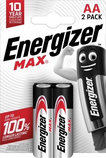 Αλκαλικές μπαταρίες ENERGIZER Max AA, 2 τεμ.