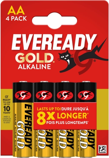 Αλκαλικές μπαταρίες AA ENERGIZER Eveready Gold, 4 τεμ.