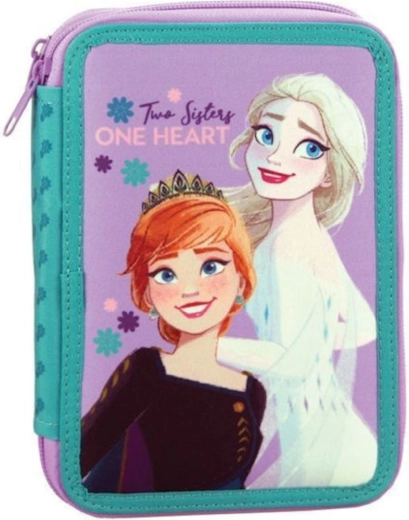 Διώροφη σχολική κασετίνα Frozen Elsa και Anna, πλήρως εξοπλισμένη