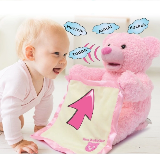 Διαδραστική βελούδινη αρκουδίτσα Mrs. Babble Bear σε ροζ χρώμα