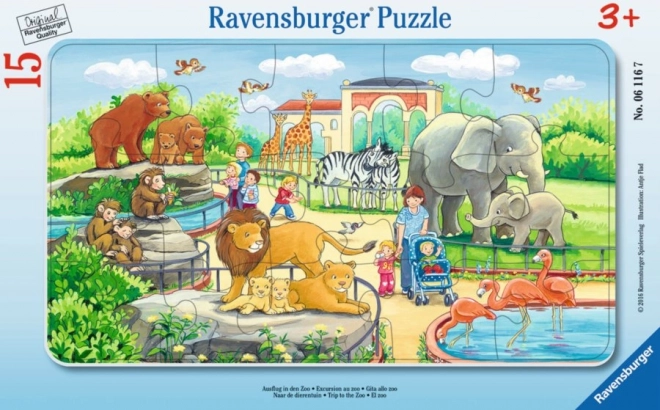 Ravensburger παιδικό παζλ σε πλαίσιο 15 κομματιών – εκδρομή στο ζωολογικό κήπο