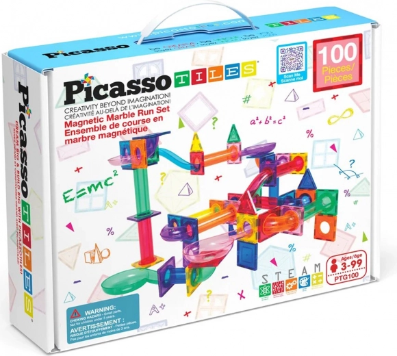 Μαγνητικό σετ κατασκευών PICASSO – 100 τεμ. πίστα με μπίλιες