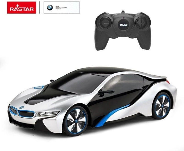 Rastar BMW i8 RC αυτοκίνητο με τηλεχειριστήριο 1:24 ασημί