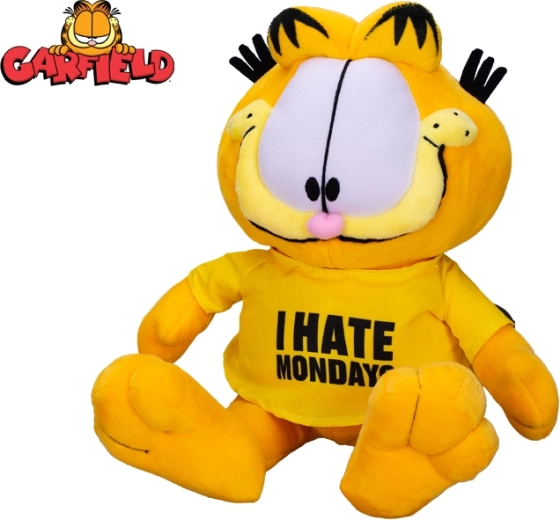 Λούτρινος γάτος Garfield 24 cm – καθιστός, μπλουζάκι I hate Mondays
