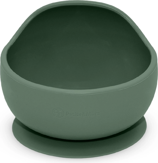 Petite&Mars μπολ σιλικόνης με βεντούζα Take&Match misty green 360 ml