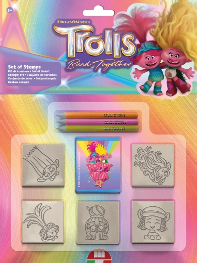 Σετ σφραγίδων Trolls – 5 σφραγίδες και 3 μαρκαδόροι