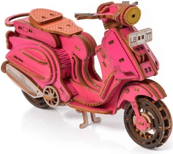 Little Story 3D ξύλινο παζλ μοτοσικλέτας Sting Scooter ροζ