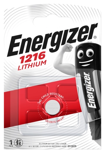 Λιθίου κουμπωτή μπαταρία CR1216 ENERGIZER 3 V