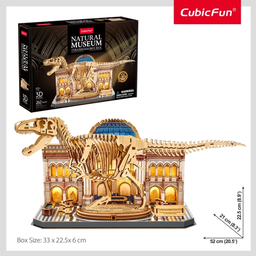 CubicFun 3D παζλ Natural Museum Tyrannosaurus Rex με φωτισμό LED