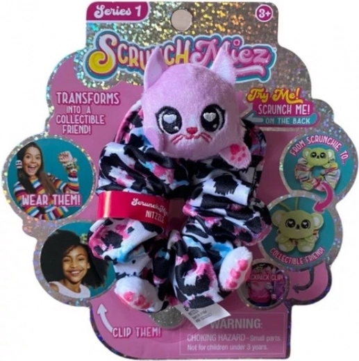 Λούτρινο λαμπερό scrunchie λαστιχάκι και ζωάκι 2σε1 SCRUNCHMIEZ Shimmer Series