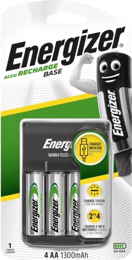 Energizer USB φορτιστής μπαταριών με επαναφορτιζόμενες AA