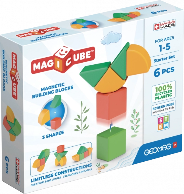 Geomag Magicube Shapes – μαγνητικό σετ κατασκευών για τους μικρότερους, 6 τεμάχια