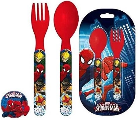 Πλαστικό σετ μαχαιροπίρουνων Spiderman - 1 τεμάχιο