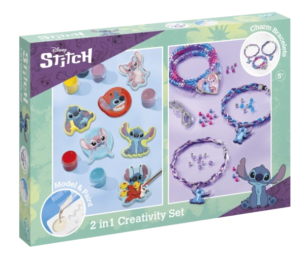 Δημιουργικό σετ 2σε1 DISNEY STITCH – κατασκευή βραχιολιών και ζωγραφική γύψινων φιγούρων