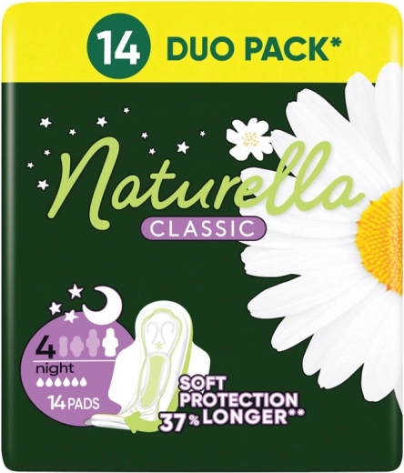 Naturella Classic σερβιέτες Night με φτερά 14 τεμ.