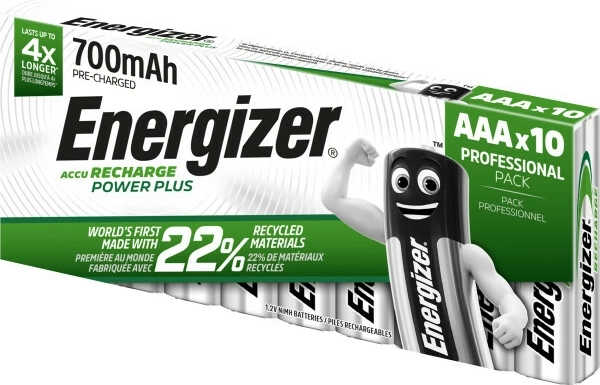 Επαναφορτιζόμενες μπαταρίες Energizer Power Plus AAA 700 mAh, συσκευασία 10 τεμ.