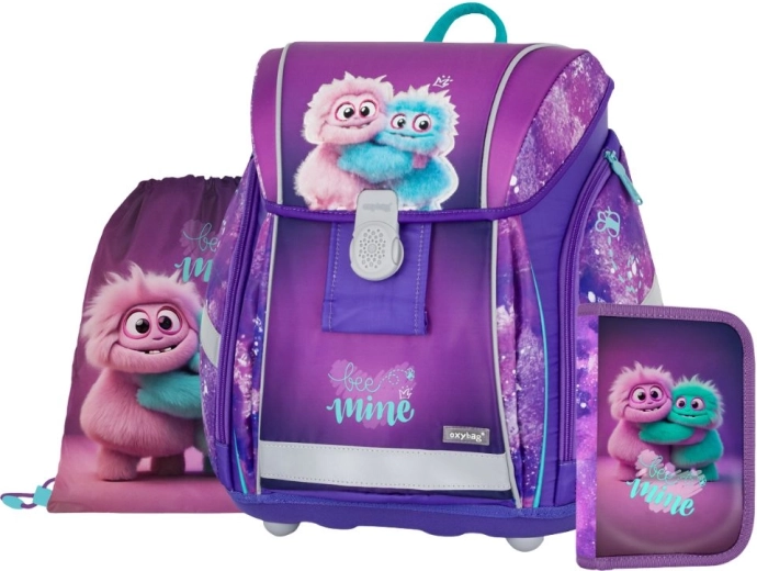 OXYBAG σχολικό σετ 3 τεμ. Premium Light Monster – σακίδιο, σακουλάκι και κασετίνα