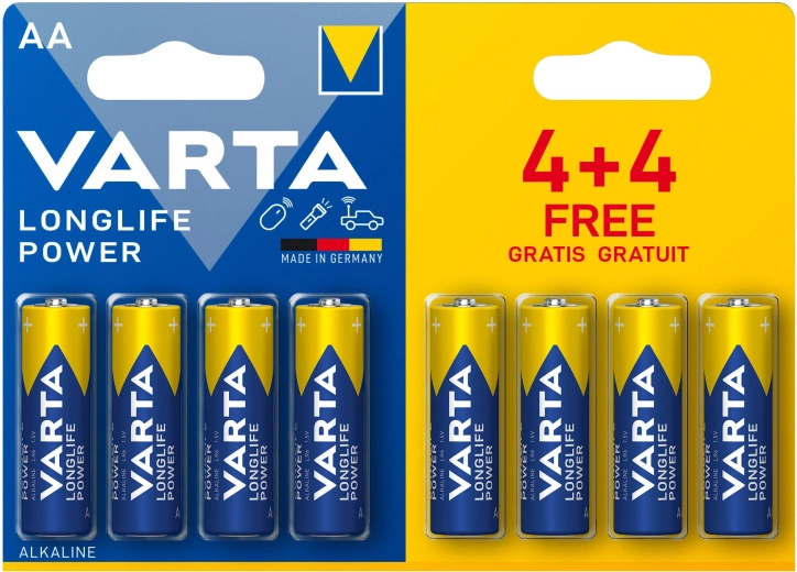 Αλκαλικές μπαταρίες AA Longlife Power Varta 8 τεμ.