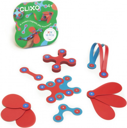 Clixo itsy flamingo & turquoise μαγνητικό σετ κατασκευών 18 τεμαχίων