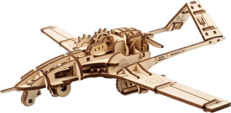 Ugears 3D ξύλινο μηχανικό παζλ (puzzle) πολεμικό drone Bayraktar TB2