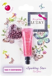 Λαμπερό glitter lip gloss Lukky με γεύση κεράσι
