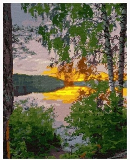 Norimpex ζωγραφική με αριθμούς Λίμνη στο δάσος 40 × 50 cm