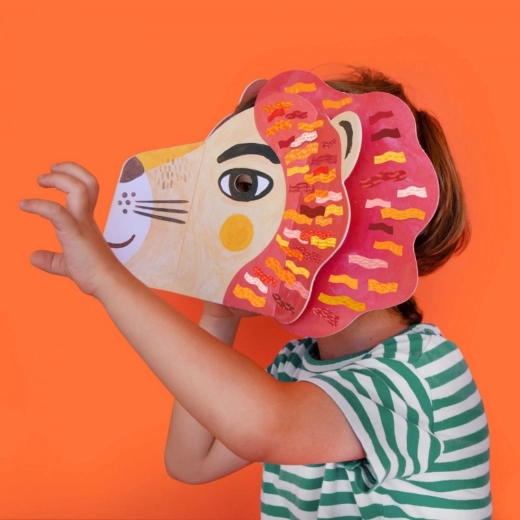 Londji μάσκα με αυτοκόλλητα Be Wild! Lion