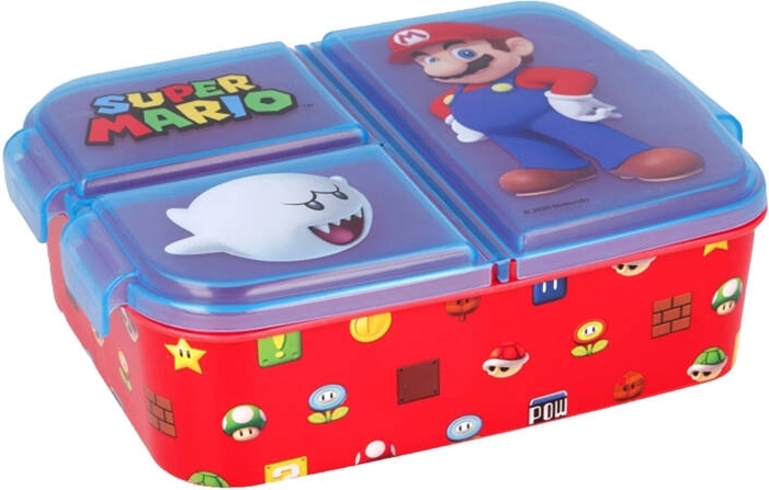 Δοχείο φαγητού Stor Super Mario με 3 διαμερίσματα (μπλε-κόκκινο)