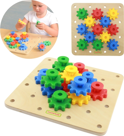 Ξύλινη σανίδα Montessori Masterkidz με γρανάζια