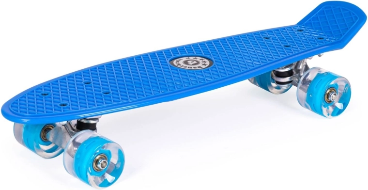 Μπλε fiszka (penny board) με φωτιζόμενες ρόδες LED