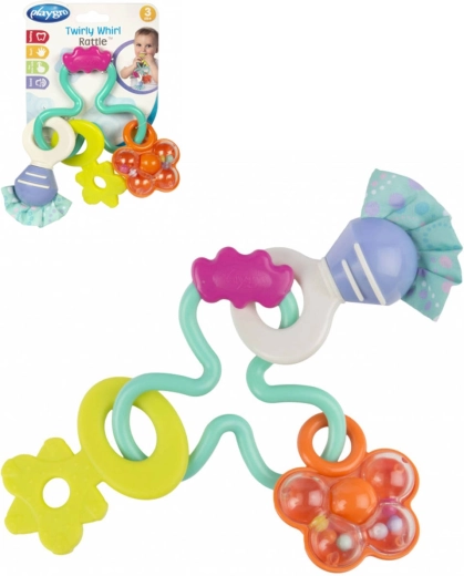 Playgro παστέλ κουδουνίστρα με μασητικά στοιχεία - 1 τεμάχιο