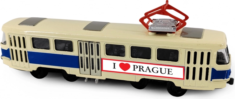 Μεταλλικό ρετρό τραμ PRAGUE T3 16 cm με ανοιγόμενες πόρτες