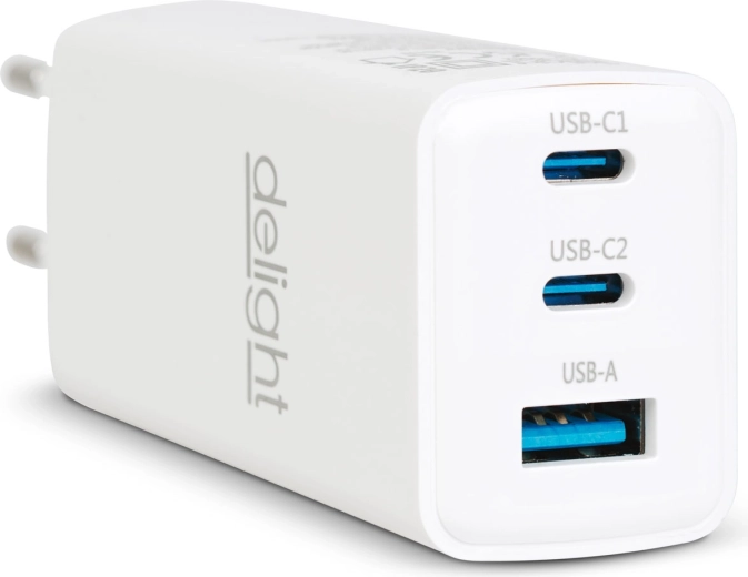Δικτυακός προσαρμογέας με USB-A 20 W και USB-C PD 45 W, λευκός