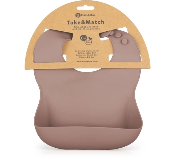 Petite&Mars σιλικονούχα σαλιάρα Take&Match velvet latte 6m+