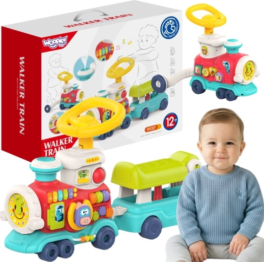 Woopie Baby διαδραστική ατμομηχανή 2σε1 – περπατούρα ώθησης και παιδικό ποδήλατο ισορροπίας με ατμό