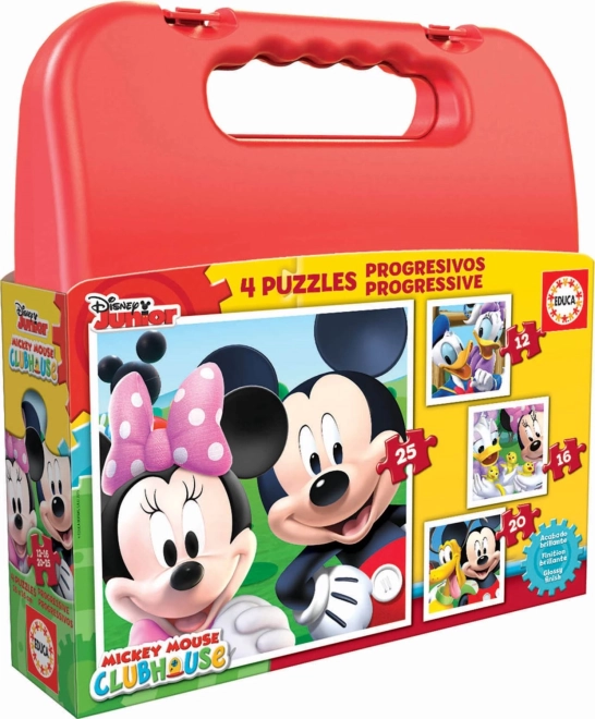 Παζλ σε βαλιτσάκι MICKEY MOUSE και φίλοι 4 σε 1