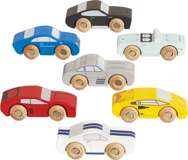 Ξύλινα σπορ αυτοκινητάκια Le Toy Van – σετ 7 τεμ.