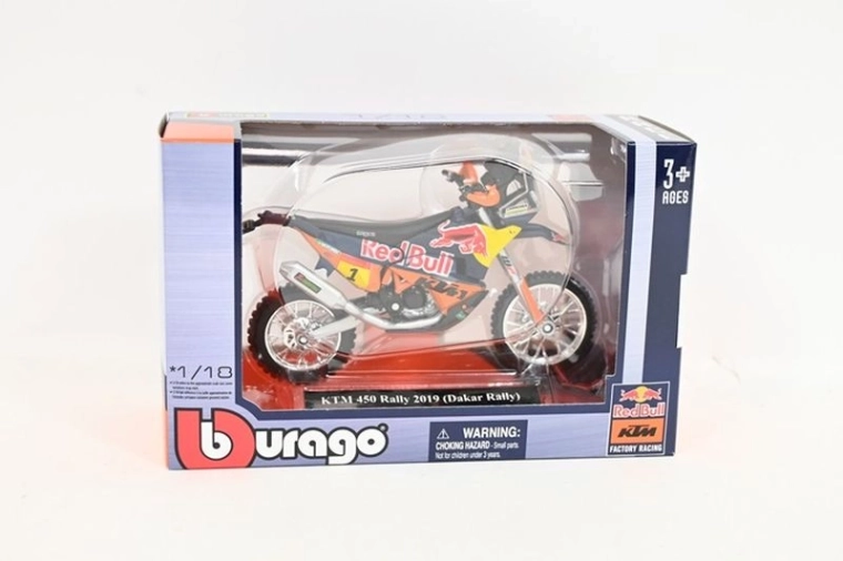 Bburago 1:18 Red Bull KTM 450 Rally Dakar 2019 (αριθμός εκκίνησης 1) – μοντέλο μοτοσικλέτας