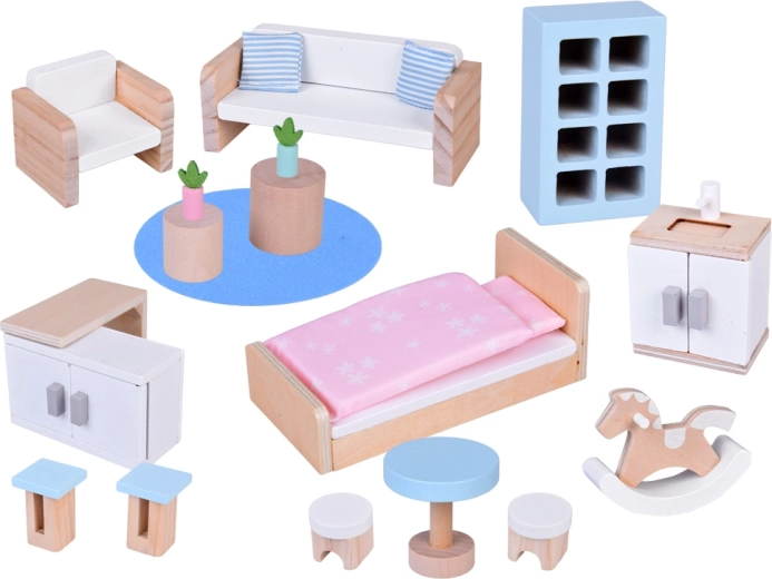 Πλούσιο σετ ξύλινων επίπλων