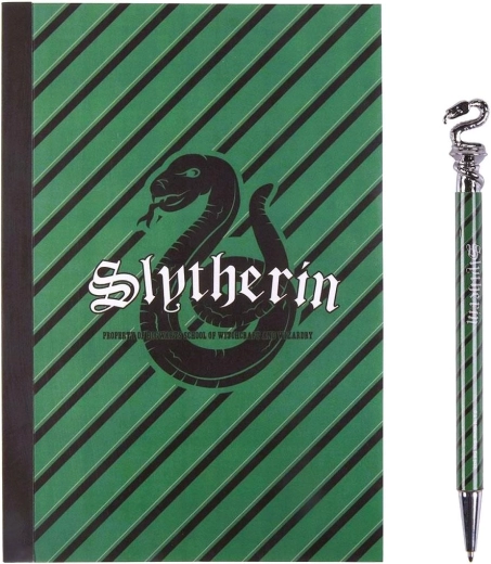 Σημειωματάριο A5 και στυλό με μοτίβο Slytherin