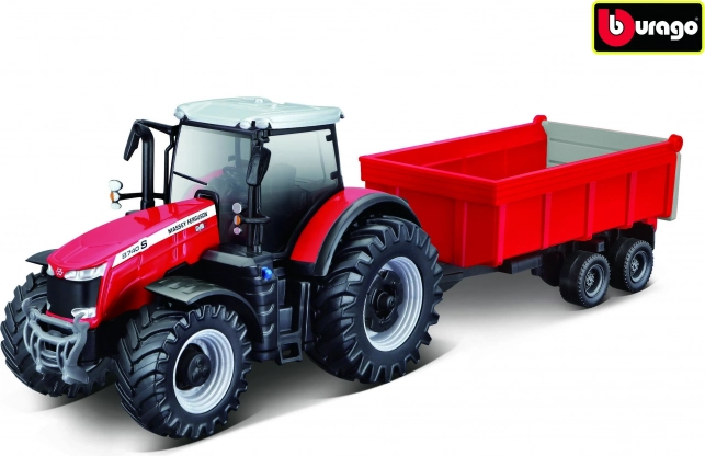 Bburago αγροτικό τρακτέρ Massey Ferguson 8740S με ρυμουλκούμενο 1:50